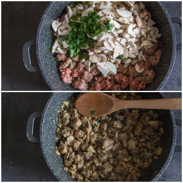 how to make pasta boscaiola uncooked in the pan and cooked