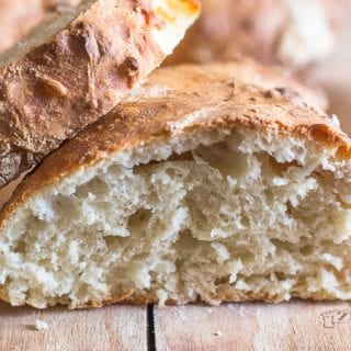 upclose no knead bread sliced