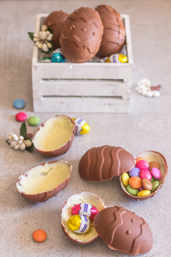 homemade double chocolate easter eggs