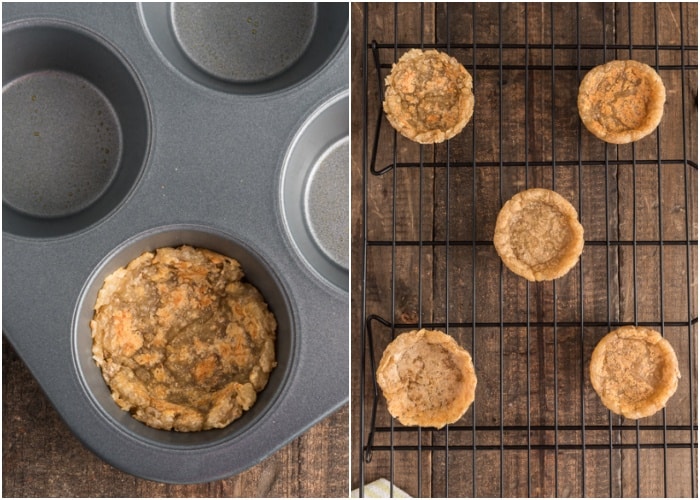 The baked cups, before and after.