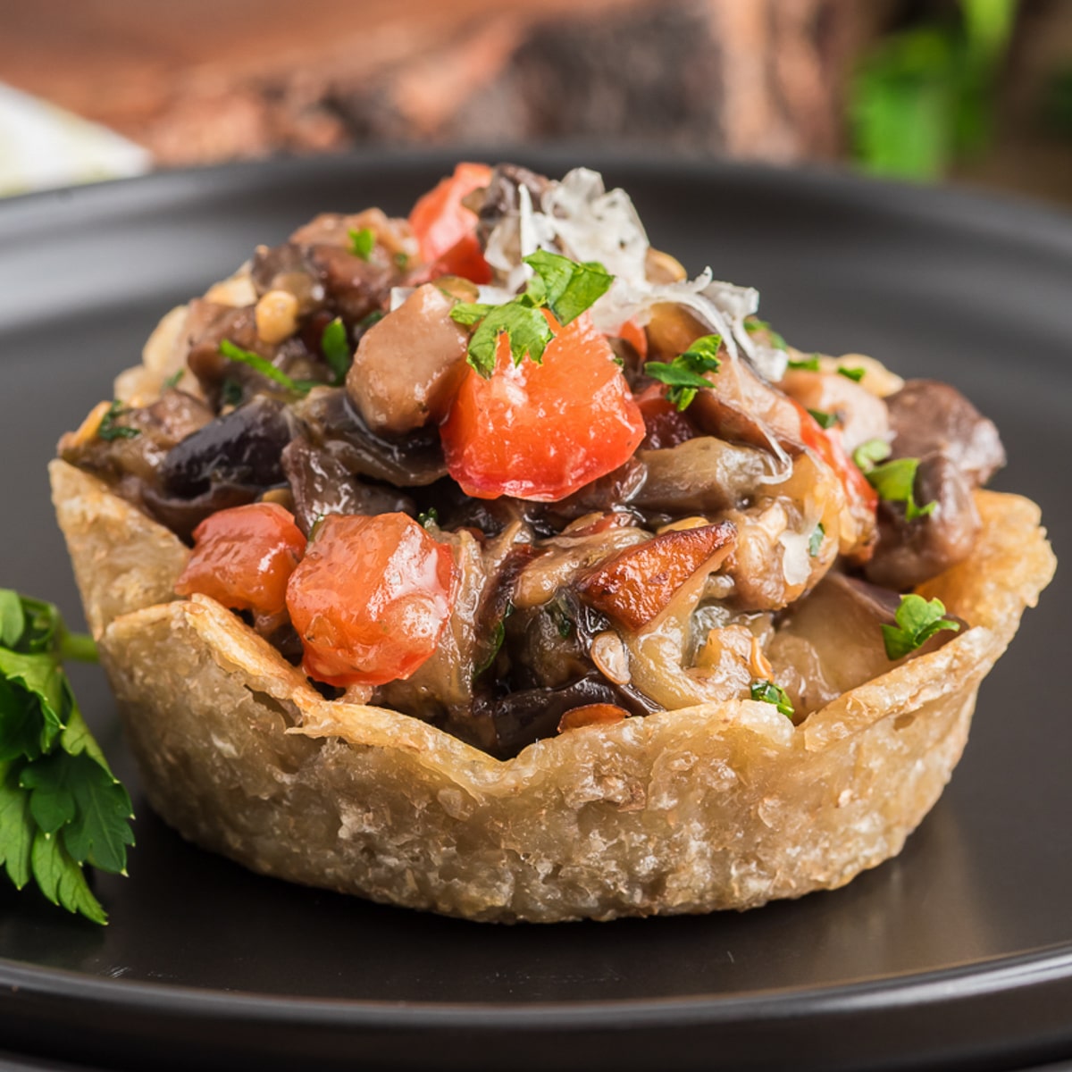 Stuffed Potato Parmesan Cheese Baskets