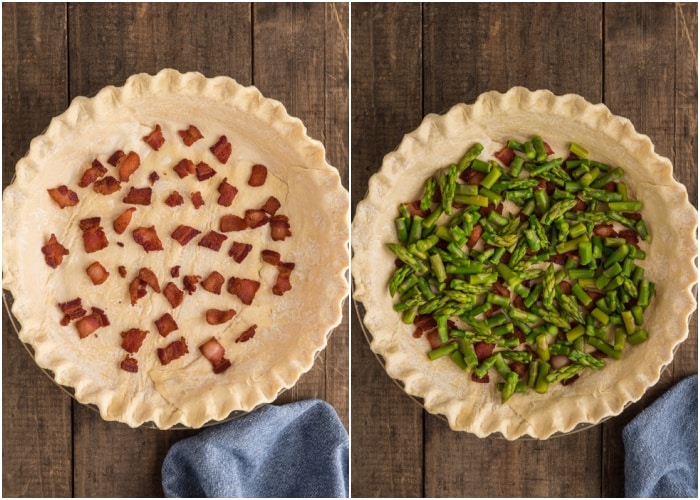 Pancetta and asparagus in the pie crust.