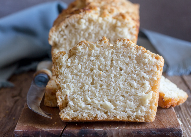 upclose photo of sliced beer bread