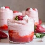 strawberry mousse in a glass