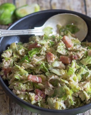 brussel sprout salad in a bowl