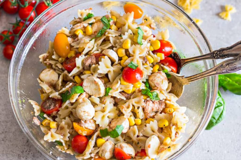 Pasta in a bowl.