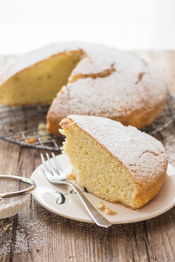 hot milk cake on a plate