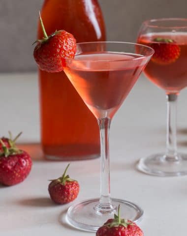 strawberry liqueur in a glass