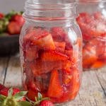 fresh strawberries in a jar