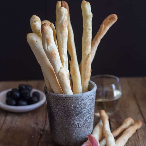 breadsticks in a cup