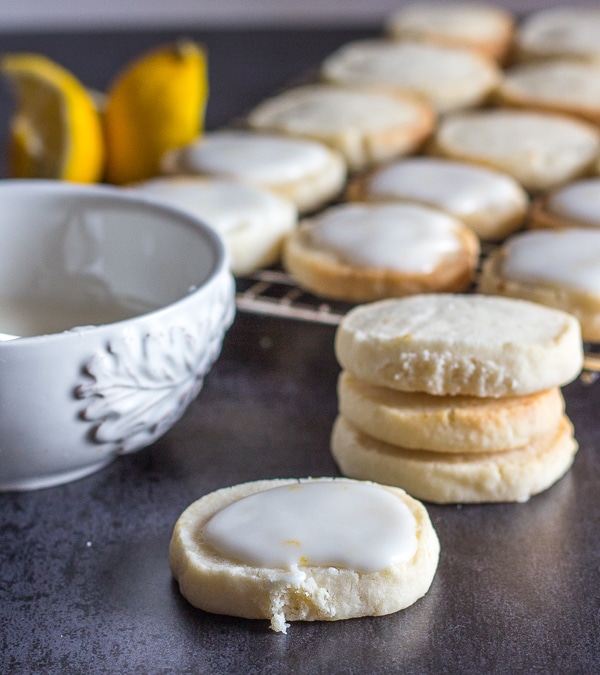 lemon cookies on a black board