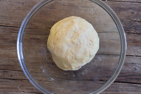 Focaccia bread dough before rising