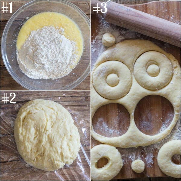 cake donuts how to make mixing the dough and cutting out the donuts