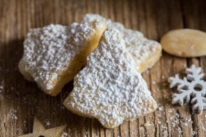 up close Italian almond cookie cut outs