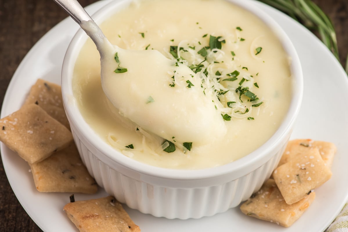 Creamy Potato Soup and Homemade Crackers Recipe - An Italian in my Kitchen