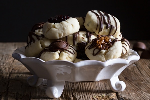 shortbread cookies in a white dish