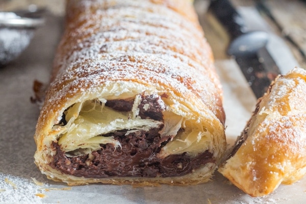 chocolate pastry with dark chocolate & nuts