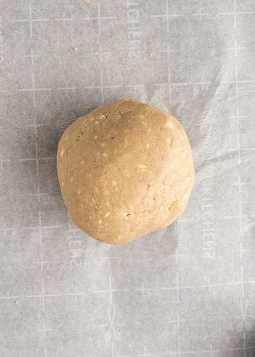 The dough shaped into a ball.