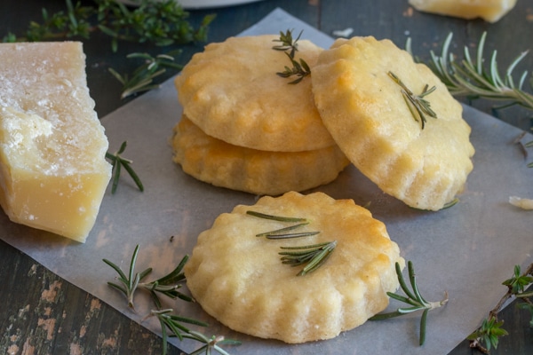 parmesan cookies on a white paper