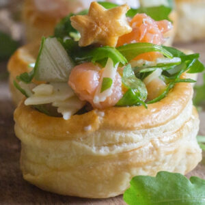 Vol au vent appetizer up close.