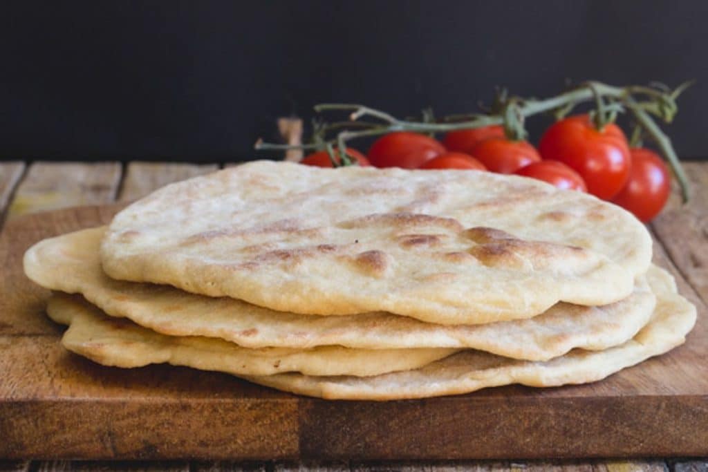 Four piadine stacked.