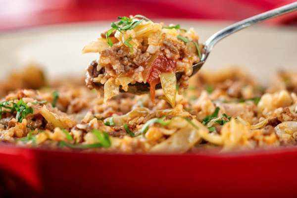 a spoonful of lazy cabbage rolls 