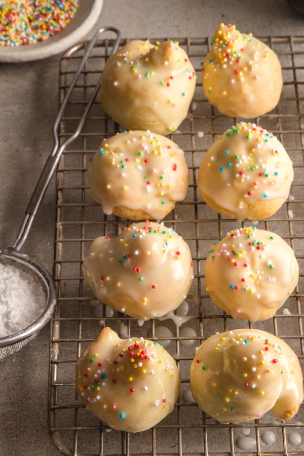 easter cookies on a wire rack