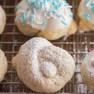 easter cookies on wire rack