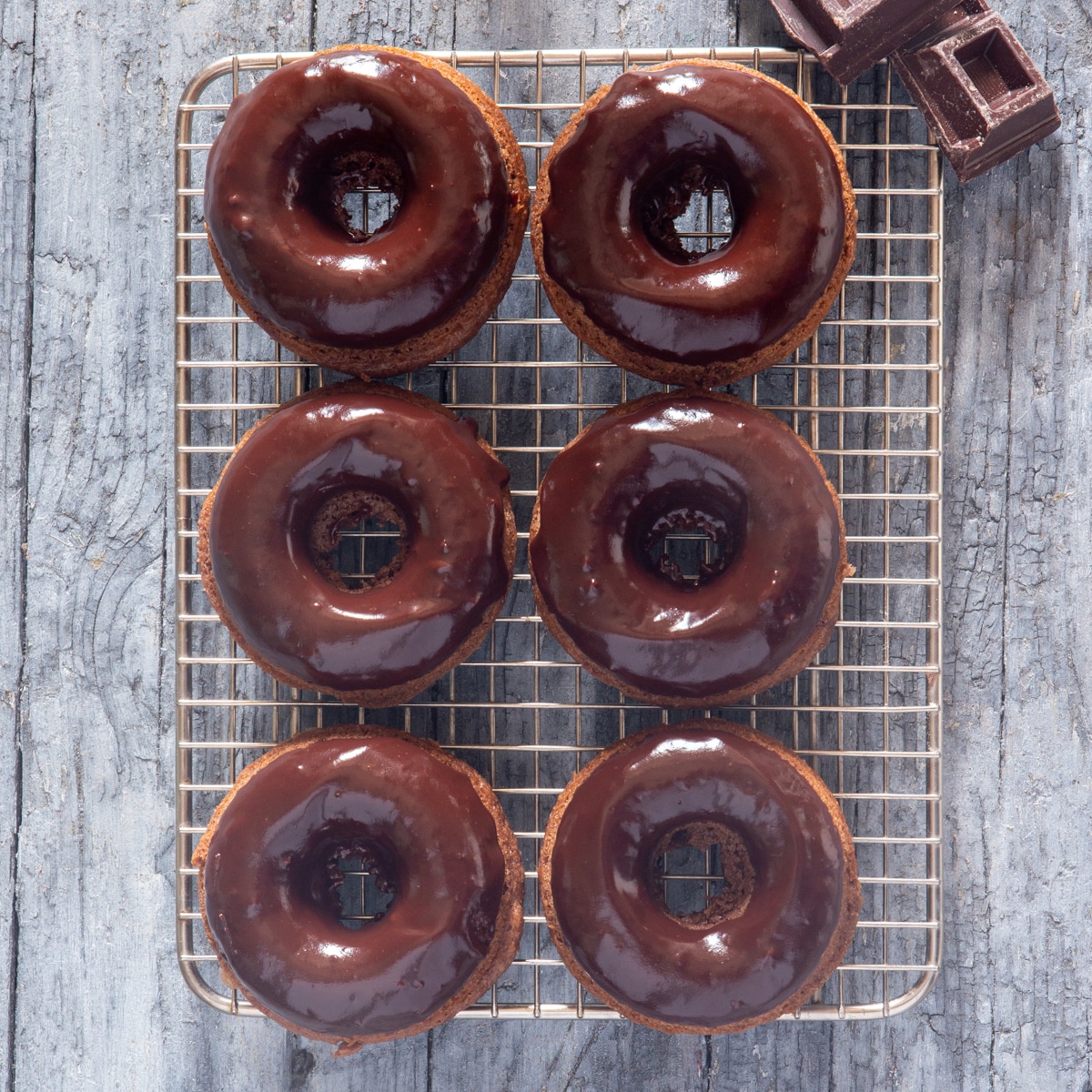 Chocolate Dipped Vanilla Baked Donuts