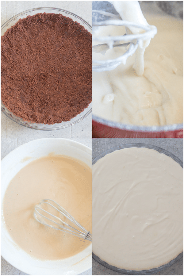 baileys mousse pie how to make crumb base, mouse ingredients in the pie