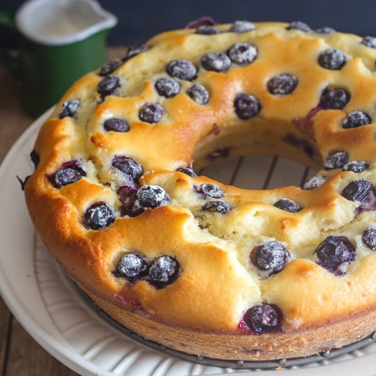 Easy Blueberry Cake with a Vanilla Glaze