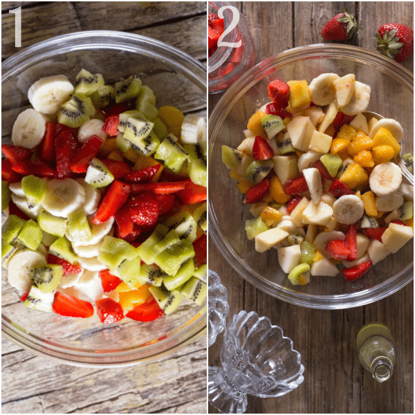 fruit salad chopped and mixed