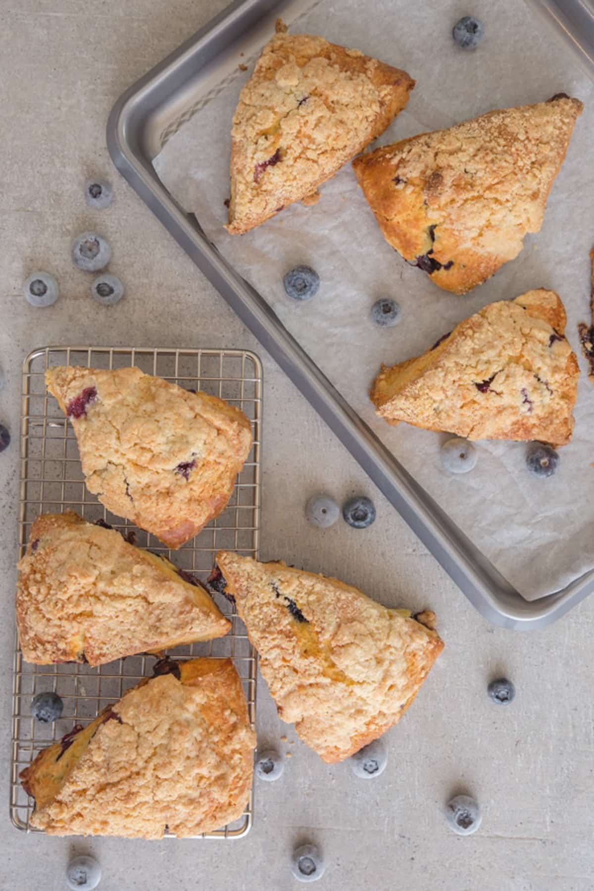 Lemon Blueberry Scones with a Crumb Topping