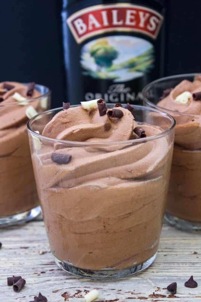 Frozen mochaccino in a glass.