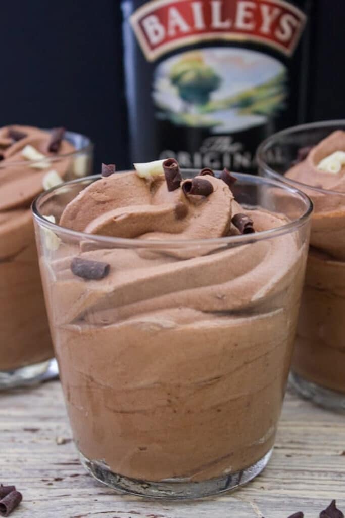 Frozen mochaccino in a glass.