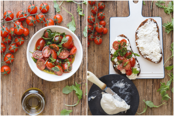 burrata bruschetta how to make the fresh tomato mixtrure and spread on the bread