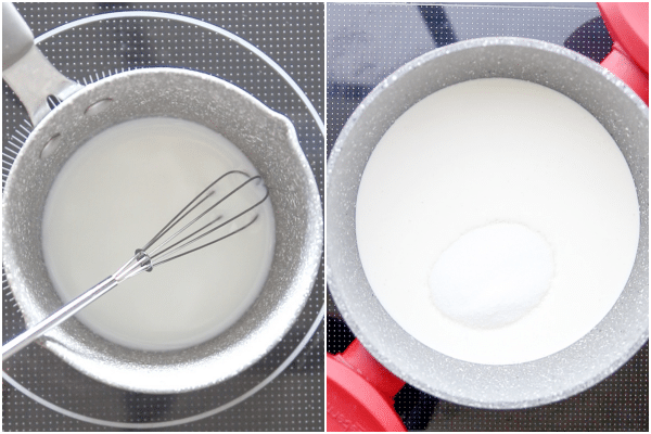how to make panna cotta heating the gelatine and cream