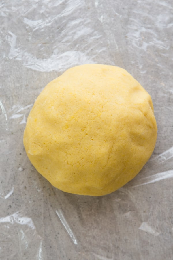 dough ready to be wrapped with plastic