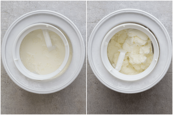 how to make fior di latte mixture in the ice cream maker and made
