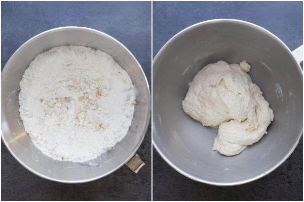 how to make potato focaccia dough first knead and then final knead in mixer