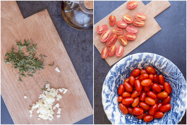 how to make roasted tomatoes, sliced and chopped spices