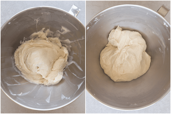 adding butter to the twist cookie dough