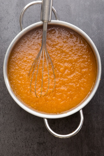 stirring the pumpkin butter ingredients and bring to a boil