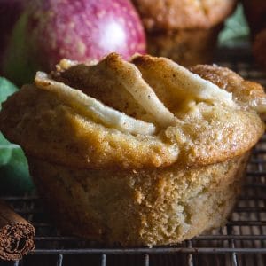 apple muffin on a wire rack