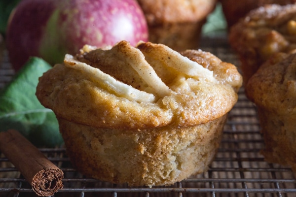 up close apple muffin