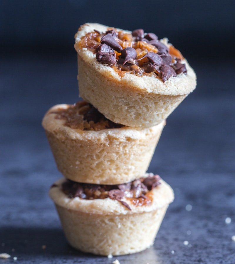 Chocolate Toffee Shortbread Cookie Cups