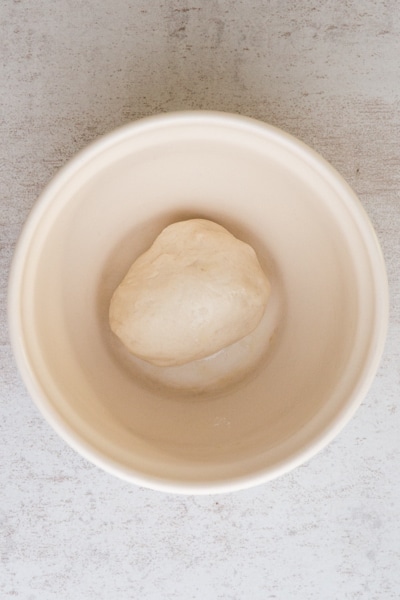 kneaded into a small bowl and waiting to rise