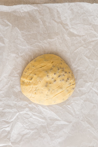 kneading the dough into a dough ball