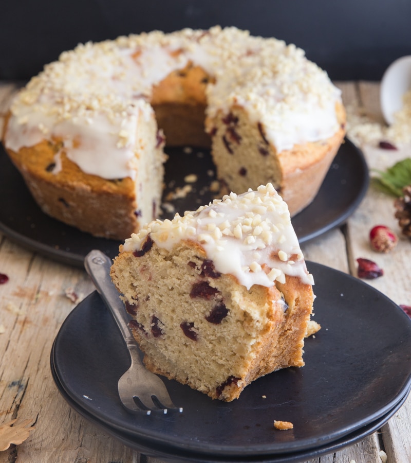 White Chocolate Cranberry Bundt Cake - Baker by Nature