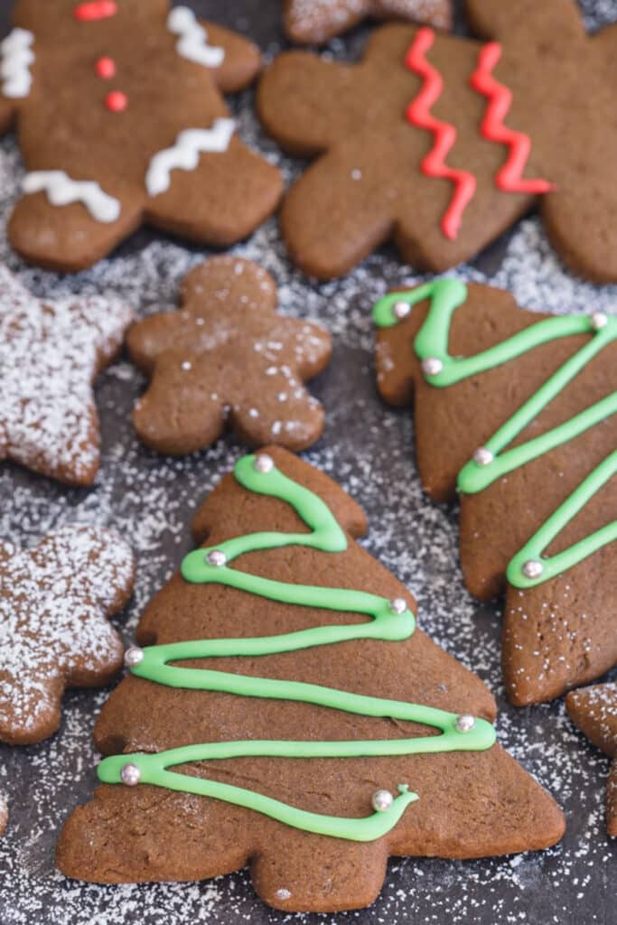 Cookies on a black board.